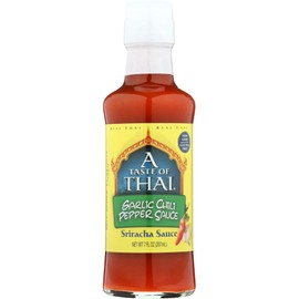 A Taste of Thai Garlic Chili Pepper Sauce (Pack of 2) 7 fl oz Bottle - Sriracha Sauce for Chicken, Dumpling, Pizza etc.