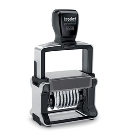 Trodat 5558 - Sello de número manual profesional - 8 dígitos, autoentintado, caracteres de 3/16" (5 mm), tinta negra