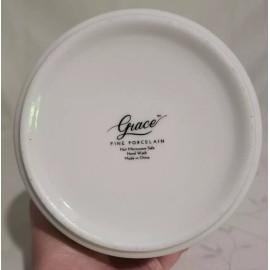 Grace Fine Porcelain NEW Grace Fine Porcelain Strawberry Canister with Wooden Lid