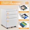 AFAIF 3 Drawer Mobile File Cabinet with Lock, Rolling File