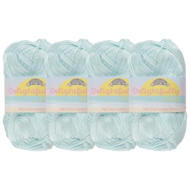 JubileeYarn Delightfully Fine Yarn - 50g/Skein Lace Bamboo - Light Blue - 4 Skeins