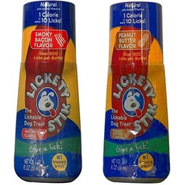 Lickety Stik Low-Calorie Liquid Dog Treats (1) Smoky Bacon and (1) Peanut Butter