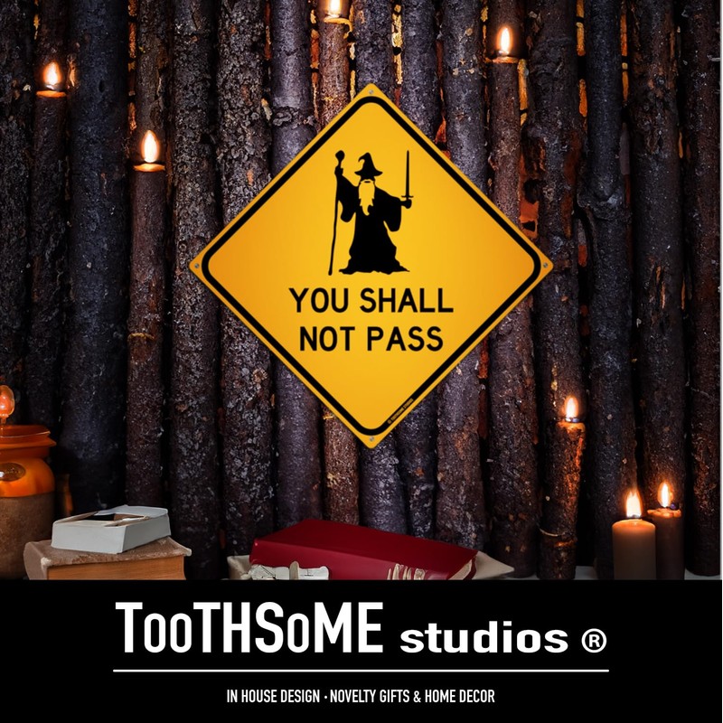 You Shall Not Pass 12" x 12" Funny Tin Sign
