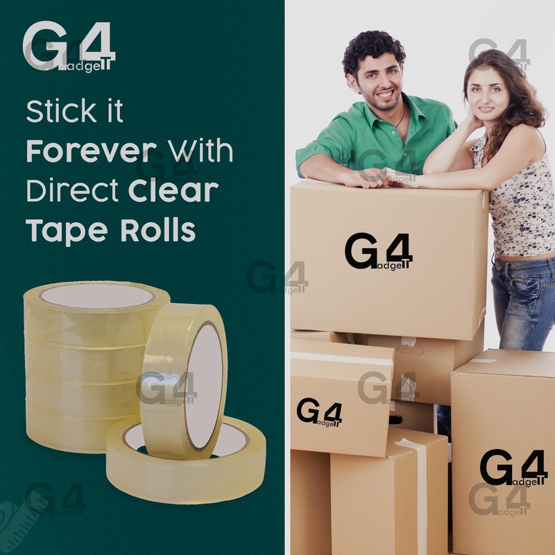 G4GADGET Clear Packing Tape Strong Quality Tape 24mm x 40m