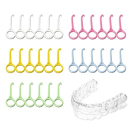 QEDBOJE 30 Stück Aligner Removal Tool, Entferner für Unsichtbare Zahnspangen, Zahnspange Haken, Zahnspange Entferner, Mundpflege (5 Colors)