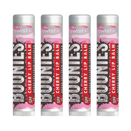 Boonies SPF 15 Lip Balm (.15oz) - Organic Moisturizing Sunscreen Lip Balm for All Skin Types, Eco-Friendly & Long-Lasting Protection (4 Count, Cherry)