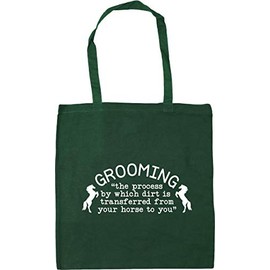 Hippowarehouse Grooming The Process By Which Dirt is Transferred from Your Horse to You Tote Shopping Gym Beach Bag 42cm x38cm, 10 litres