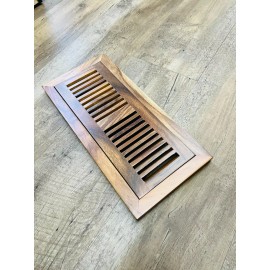 Elegance Plyquet Unfinished Acacia Wood Floor Vent Register, Flush Mount 1/2" x 4" x 12"