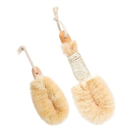 Beavorty 2pcs Scrub Brush Cleaning Brush Exfoliating Brush Shower Brush Dry Brushing Body Brush Scrubbers Body Sisal Brush Natural Bristle Body Brush Sisal Body Brush Exfoliator Brush Wood