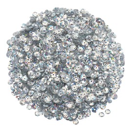 MECCANIXITY Loose Sequins 4MM Silver Backed Sequins 3000Pcs Cup Sequins Embroidery Sequins for Jewelry Making Crafts Sewing,Silver