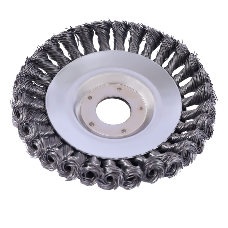 6-Inch Rotary Steel Wire Weed Brush Blade with Universal Adapter