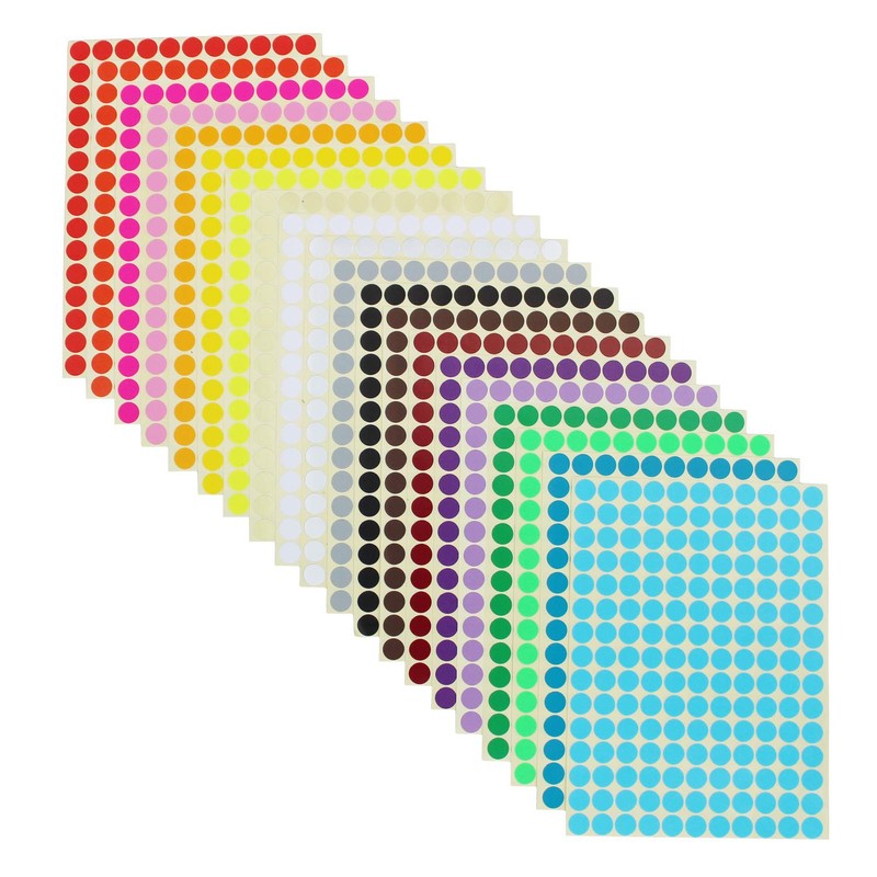 16500 Count 10mm Diameter Round Dot Stickers Color Coding Labels,