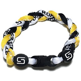 Sport Ropes Triple Titanium Bracelet (Yellow/Black/White, 8")