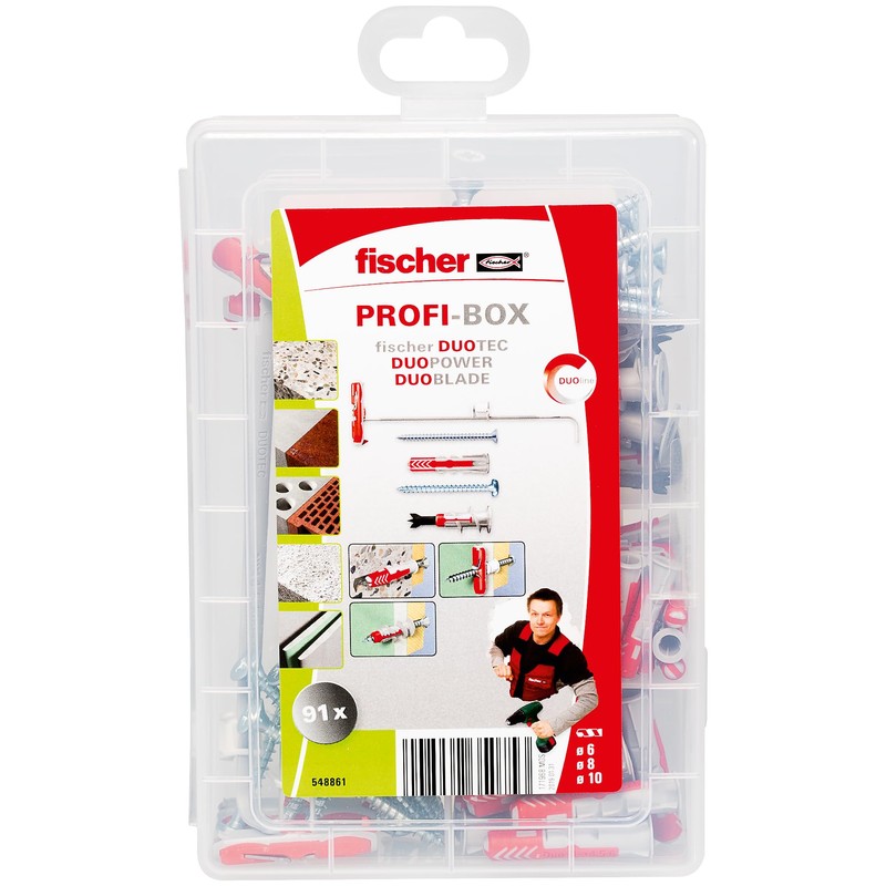 fischer Professional Box DuoLine, Dowel & Screw Set with 91