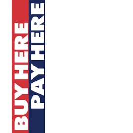 GLOBAL ADVERTISING SOLUTIONS Buy Here Pay Here Boomer Rectangle Feather Flag Eye Catching Banner Sign for Business and Marketing replacement Flag only without pole kit