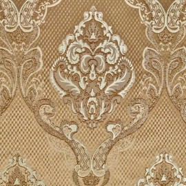Unbranded Damask Camel Renaissance Jacquard Upholstery / drapery fabric by the yard