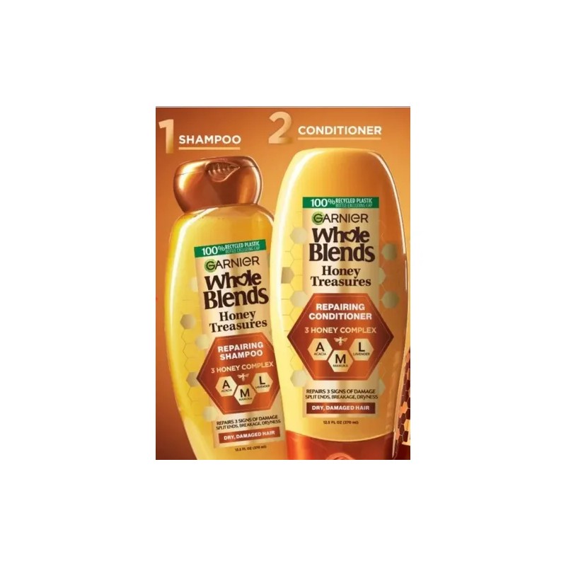 Garnier Whole Blends Shampoo Acondicionador Mieles