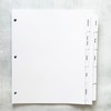 PRE-Printed Recipe Binder Index TAB DIVIDERS – Sets of 10.
