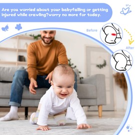 NeveSono 2 Pairs Baby Knee Pads for Crawling, Anti-Slip Soft Cushion Breathable Elastic Knee Protectors for Toddlers, Leg Protector Accessories for Toddlers Infant Baby Boys Girls (Dinosaur& Bear