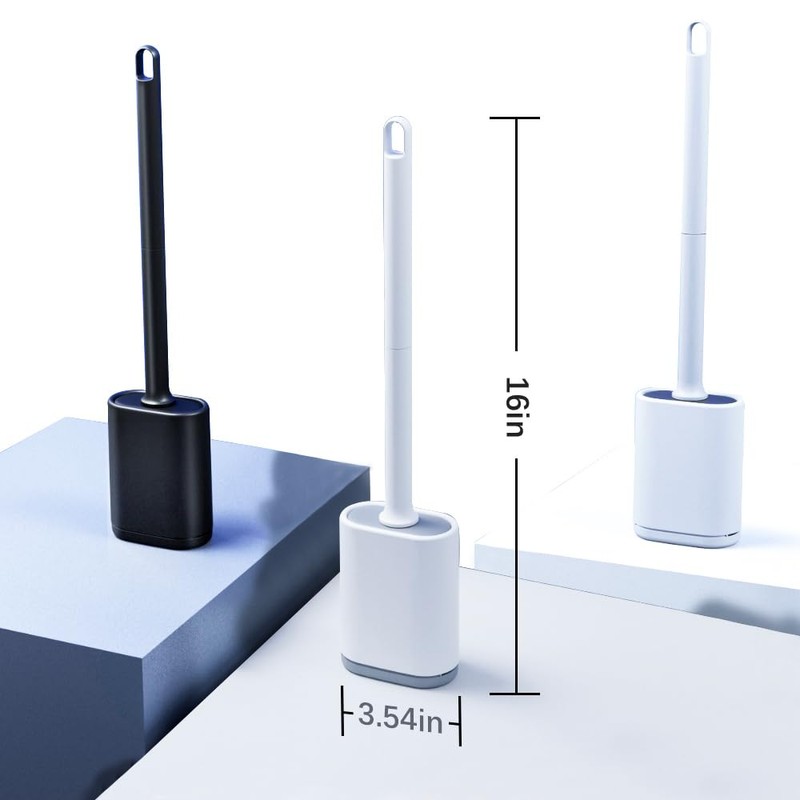 Kucucyle Dual-Sided RV Silicone Toilet Brush with TPR Bristles &