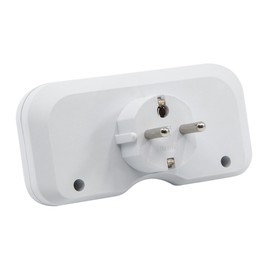 Safe and Sound European Travel Adaptor (full list of countries below), Dual Socket Converts Single Socket to Double Socket