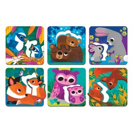 Forest Babies I Love You Match-Up Puzzles from Mudpuppy - Match-Up Puzzles for Children Ages 1-3, Adorable Forest Baby Animal Illustrations, 6 Beginner Puzzles + 1 Shaped Puzzle Piece Per Board