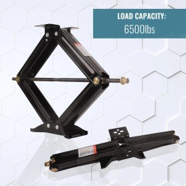 6500 Lbs 2Pcs Scissor Jacks Set Leveling RV Trailer Camper Stabilizer for Trucks Cars MPVs Seda Handle RV Components Systems"LBS: 6500LBS