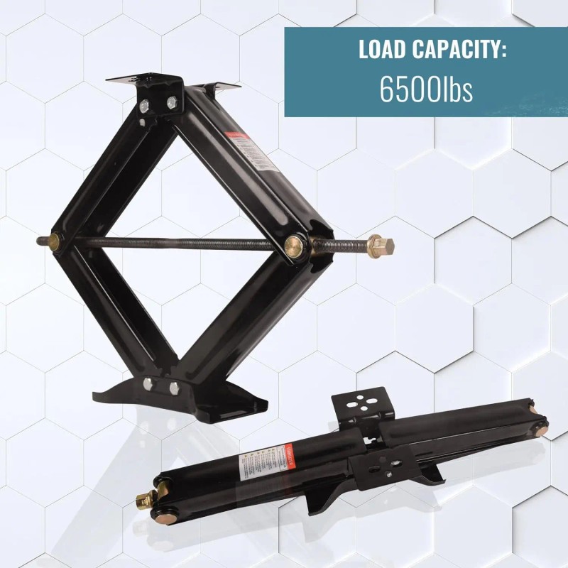 6500 Lbs 2Pcs Scissor Jacks Set Leveling RV Trailer Camper