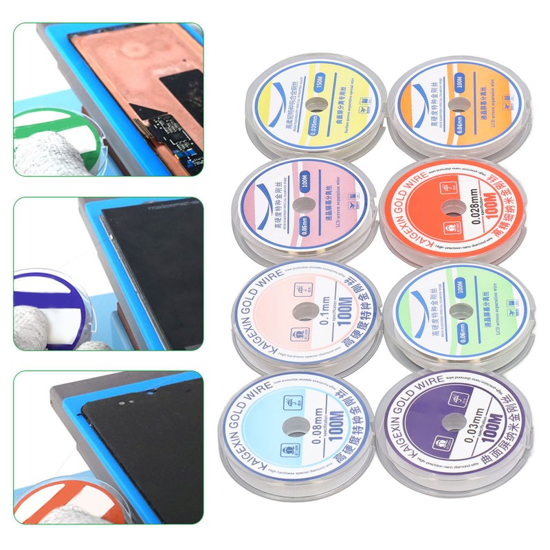 8PCS LCD Screen Separation Wire Tungsten Alloy Steel 0.028 0.03