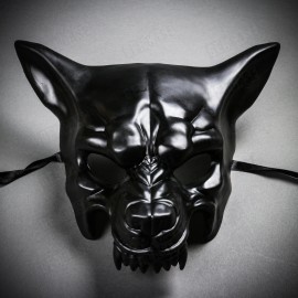 Black Scary Full Face Devil Masquerade Animal Wolf Mask Costume Party Cosplay