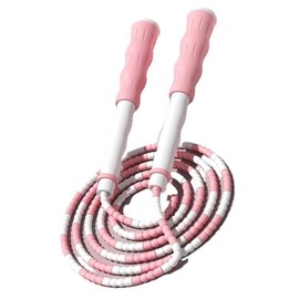 Segmented Skipping Rope, Adjustable, Detangled, Beaded, Flexible PP Plastic Skipping Rope for Kids (Pink) Skipping Ropes