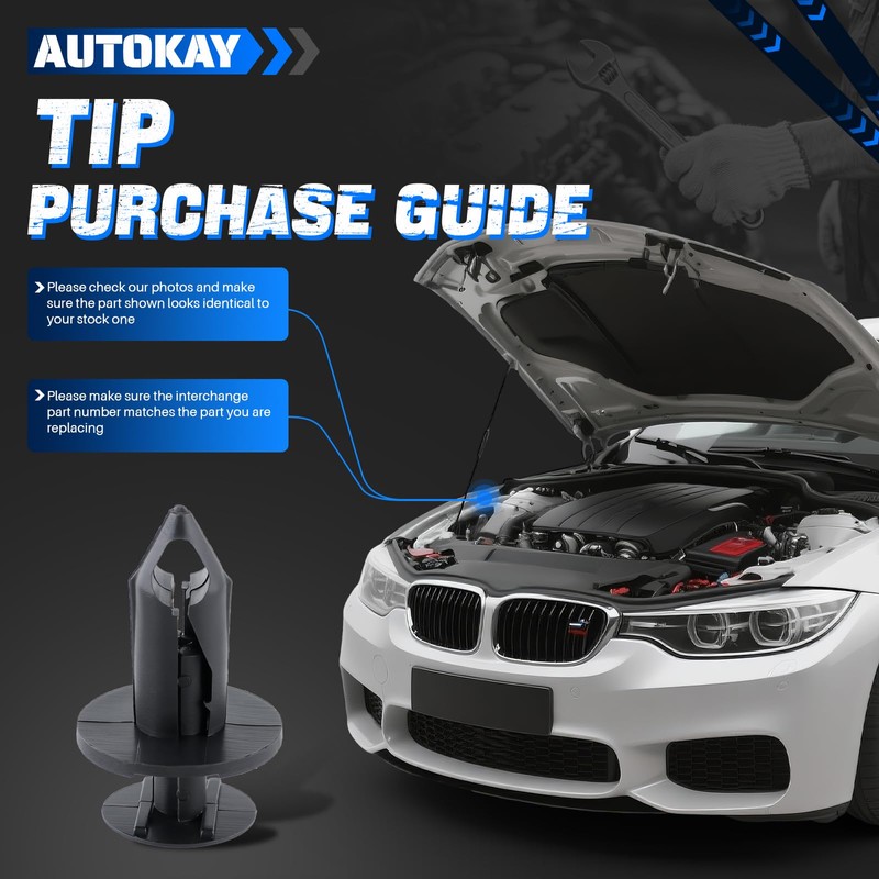 AUTOKAY 100pcs ATV UTV Body Fastener Rivets Push Pin Fender