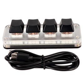 Red Switch Macro Keyboard Plug and Play Ergonomic Customized Knobs USB Mini Keypad for Desktop PC 4 Keys