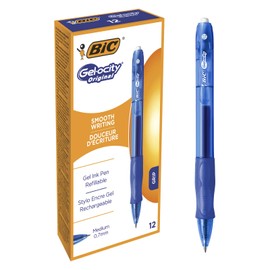 Bic 933977 Velocity 0.7 mm Comfort Grip Retractable Gel Pen - Blue (Pack of 12)