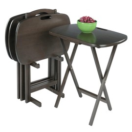 Winsome Lucca Snack Folding Table Set, 22.8-inch x 15.6-inch, Oyster Gray (16577)