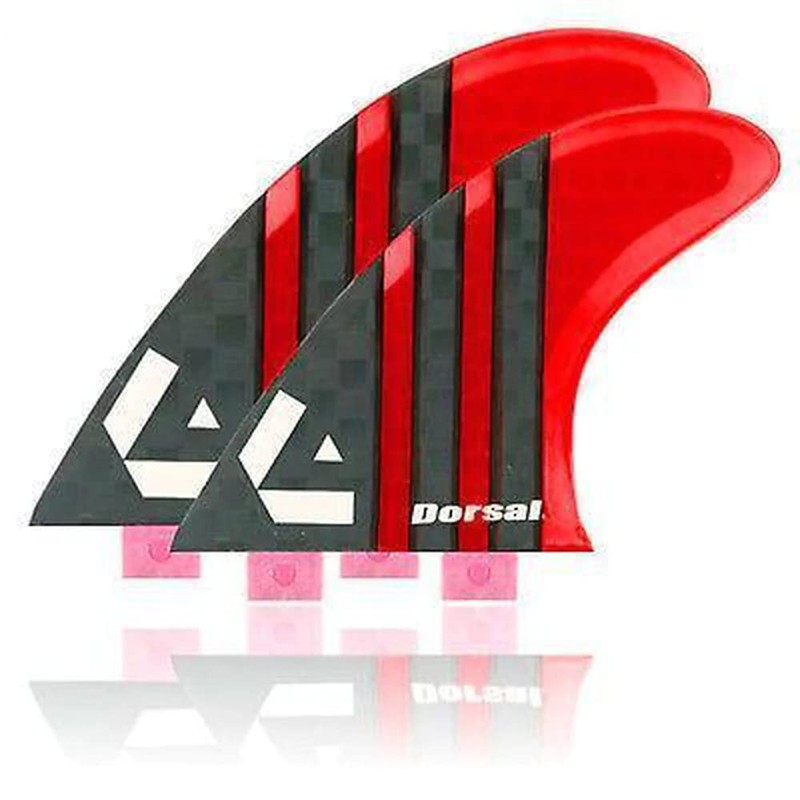 DORSAL Surfboard Fins Quad 4 Set FCS Compatible Red