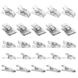 25 Pcs Sewing Clips for Fabric, 5 Sizes Multi Purpose Fabric Clips Sewing Accessories Kit Plastic Mini Quilting Clips Small Blind Clamps for DIY Crafting, Crocheting, Knitting, Embroidery & Patchwork