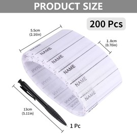 Pack of 200 Name Labels, Laundry Labels, Name Tags for Iron-on, Clothing Labels, Name Labels, Laundry Labels, Name Tape, Clothing Labels, with Pen