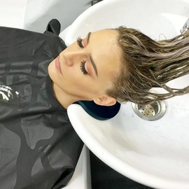 Betty Dain Neck-Eez Shampoo Bowl Neck Rest, Durable Sealed Foam Rubber, Provides Premium Comfort at Shampoo Bowl, Easy to Clean and Sanitize, Waterproof, Black