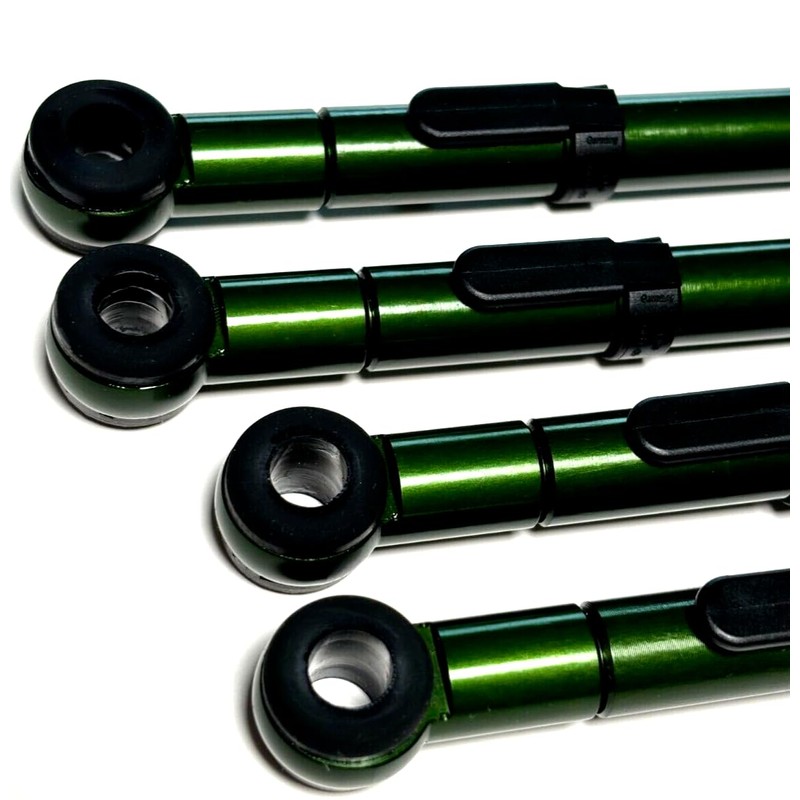 LRNJ ANODIZED GREEN ALUMINUM ADJUSTABLE 2 SETTINGS SUSPENSION LIFT RODS
