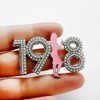 ALPHA Letter Sorority 1908 Girl Rhinestone Metal Brooch White Imitation