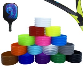 LucaSng Tennis racket Silicone ring/Tennis Racket Grip Bands 14pcs - Hold Overgrip in Place - for Squash Racket, Racquetball, Badminton, Pickleball Paddle, Baseball Bat Handle (ACES)