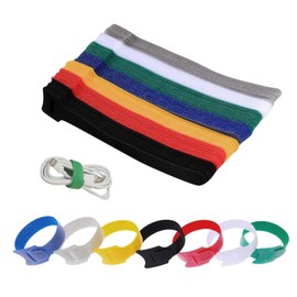 Reusable Cable Ties Tidy Straps - 70 Pcs Straps Cable Ties - Adjustable Hook and Loop Fastening Wire Tie for PC Computer Electronics Home Office Organiser