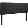 Flash Furniture Lennox Upholstered Queen Panel Headboard in Black