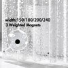 MIULEE Shower Curtain Anti-Mould 240 x 200 cm with 3