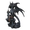 Gargantuan Stone Dragon Guarding Medieval Castle On Mountain Steppes Figurine