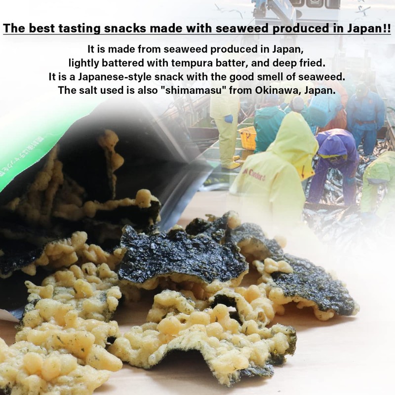 NORITEN Japanese Snacks Tempura Seaweed Snacks Made in Japan (Wasabi,