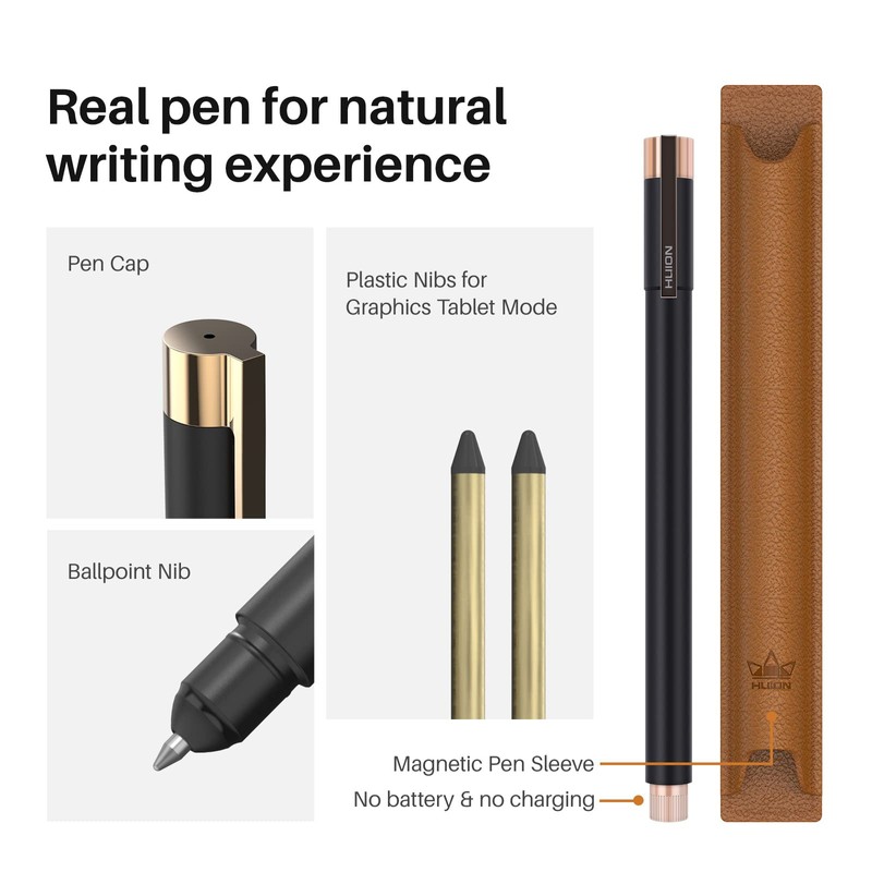 HUION Note 2-in-1 Digital Notebook Drawing Tablet With Battery-free Pen,