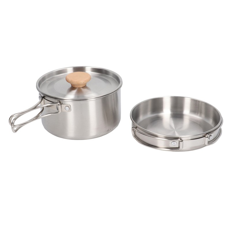 Cooking Pot and Pan Set 304 Stainless Steel Portable Camping