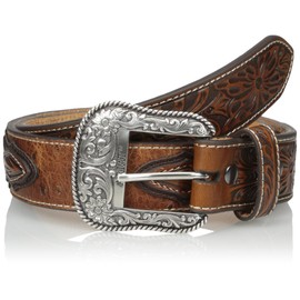 Ariat Men's Ostrich Print Circle Concho, Brown, 36